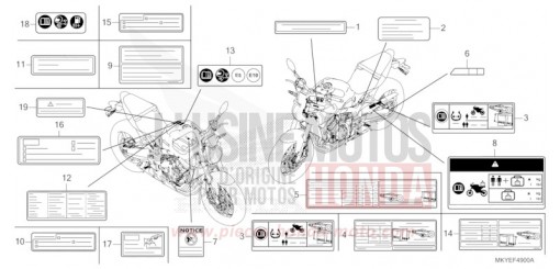 ETIQUETTE DE PRECAUTIONS (CB650RA/CB650RAC) CB650RAR de 2024